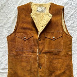 Vintage Suede Sherpa Vest
